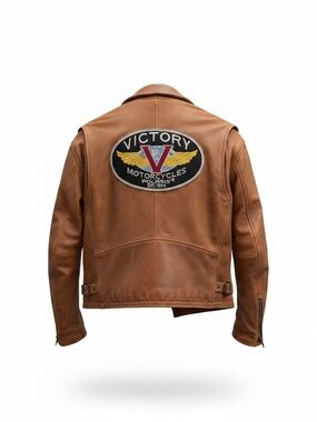 Vintage Victory Motorcycles Genuine Leather Biker Jacket XL